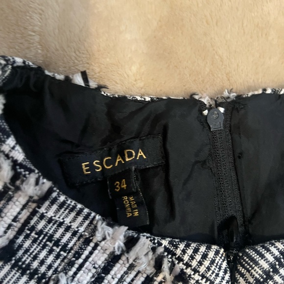 Escada Black and White Checkered Midi Dress size 34 - Picture 14 of 15